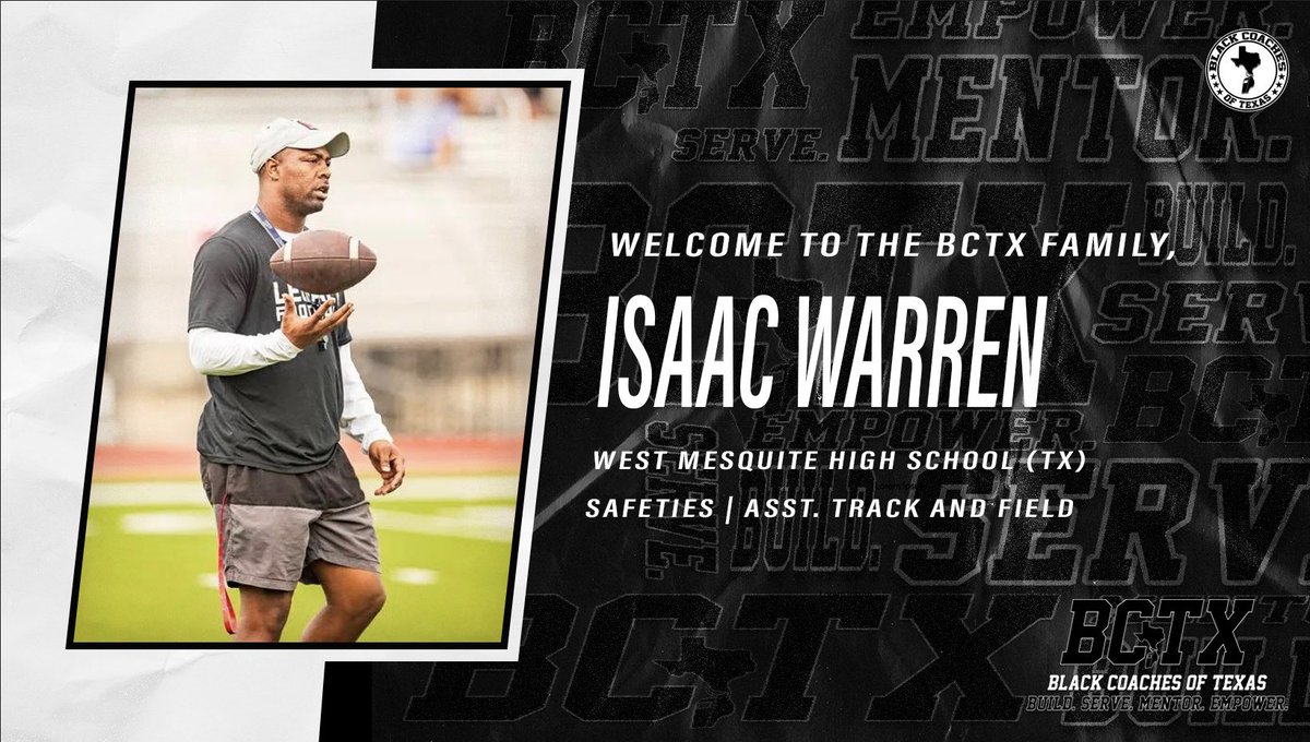 Black Coaches of Texas (@blackcoachestx) on Twitter photo Welcome to the #BCTX🫱🏾🫲🏿 family <a href="/COACH_IKEWARREN/">COACH I.WARREN</a>!
Build. Serve. Mentor. Empower.
Join the #BCTX🫱🏾🫲🏿 today! Welcome to the #BCTX🫱🏾🫲🏿 family <a href="/COACH_IKEWARREN/">COACH I.WARREN</a>!
Build. Serve. Mentor. Empower.
Join the #BCTX🫱🏾🫲🏿 today!