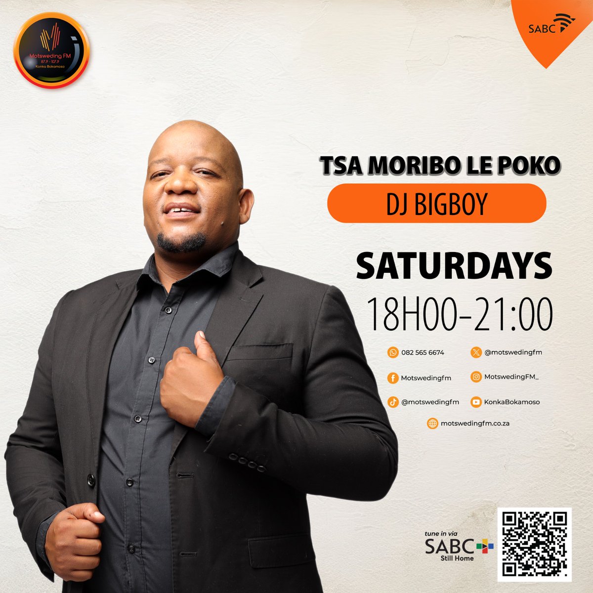 motswedingfm's tweet image. #TsaMoribolePoko le DJ Big Boy
☎️: 082 565 6674
📷: motswedingfm.co.za
SABC +: sabcplus.com
#MotswedingFM