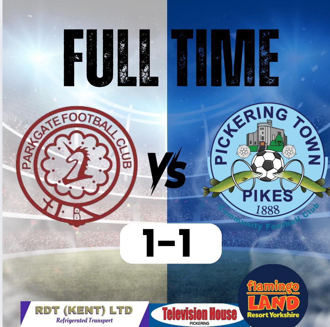 FULL TIME | ⚽️ 

The points are shared, George Brown put the pikes in front just before half time. 

Parkgate equalised twenty minutes from time to give the home side a share of the spoils. 

#UpThePikes 🐟