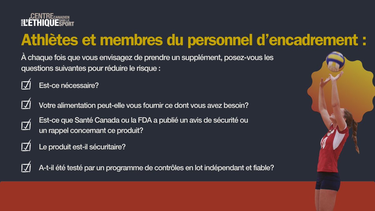 EthicsInSPORT's tweet image. Méfiez-vous des suppléments. Certains peuvent contenir des substances interdites pouvant entraîner des contrôles du dopage positifs.
En savoir plus : cces.ca/fr/stjohns2025
#JeuxDuCanada2025 #JEC2025 #LàOùÇaRock #DROGlobal #SportPropre @2025canadagames