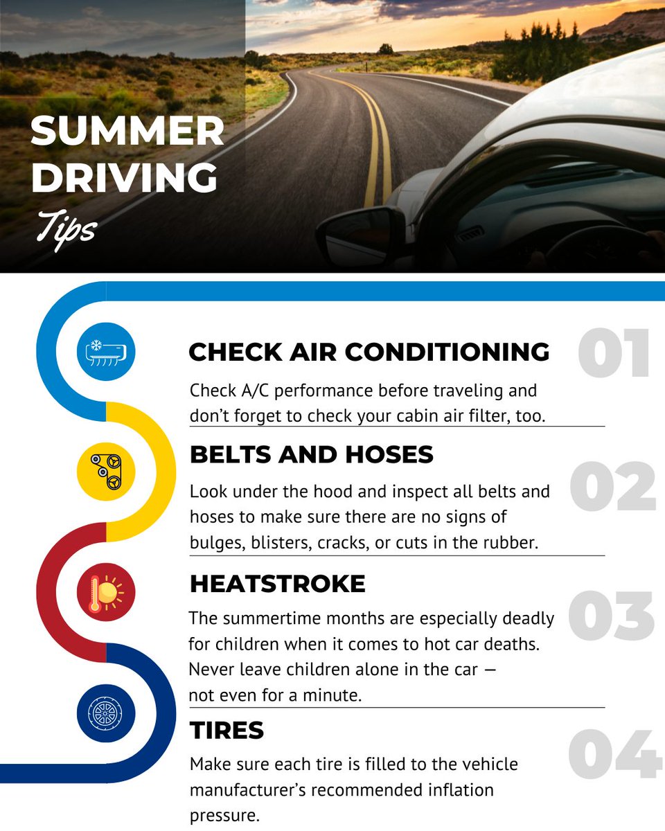 Headed somewhere this weekend? 
🧳 Make sure your vehicle is up to par!
🚗✔️ We have some quick and easy tips to get you started.
Source: NHTSA