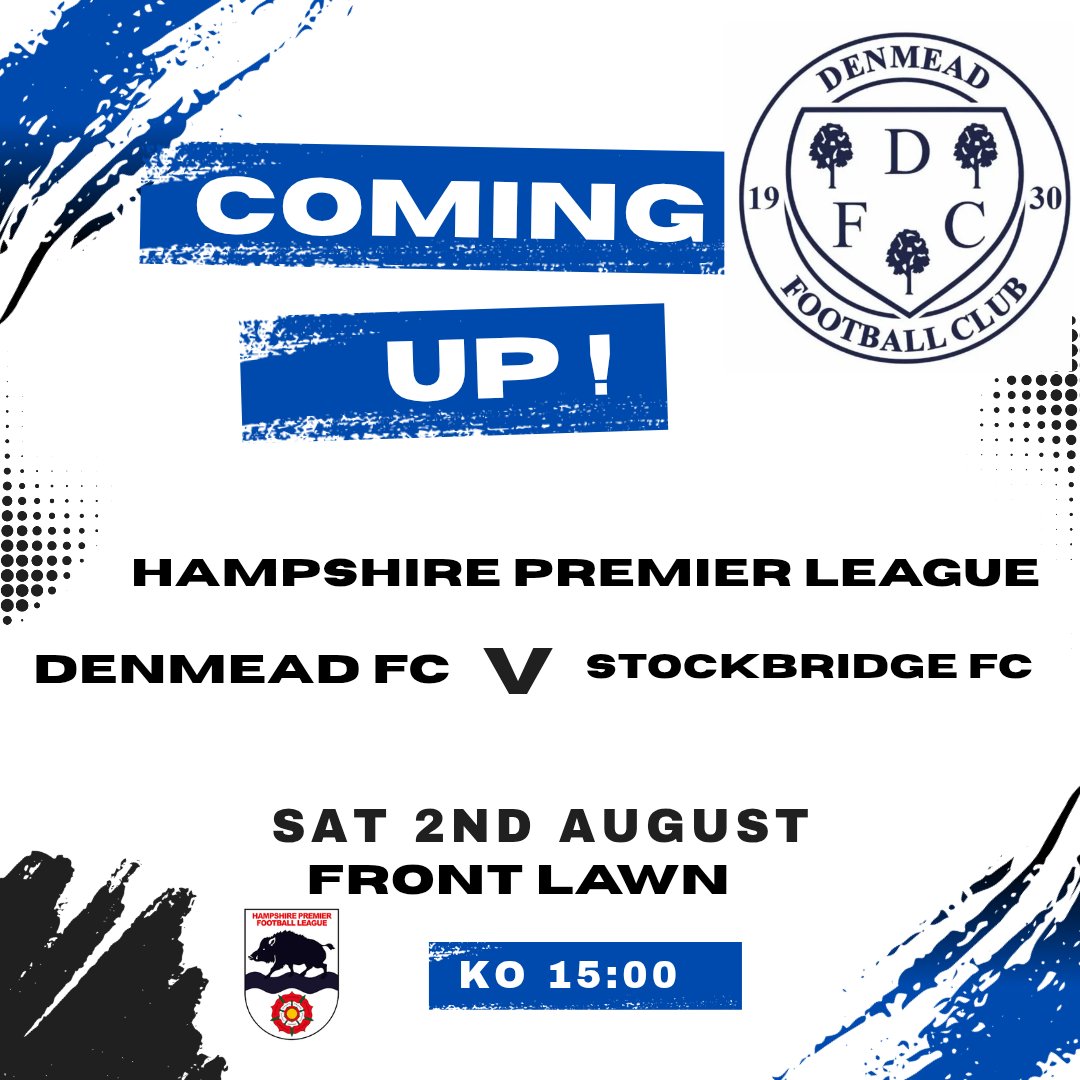 Denmead Football Club (@denmead_fc) on Twitter photo Next saturday we welcome <a href="/Stockbridge_FC/">Stockbridge FC</a> to front lawn for our season opener
๐ Hampshire Premier League
๐๏ธ Stockbridge Fc
๐ 3pm
๐ Front Lawn
๐PO9 5AN
๐ตโช๏ธ #upthemead Next saturday we welcome <a href="/Stockbridge_FC/">Stockbridge FC</a> to front lawn for our season opener
๐ Hampshire Premier League
๐๏ธ Stockbridge Fc
๐ 3pm
๐ Front Lawn
๐PO9 5AN
๐ตโช๏ธ #upthemead