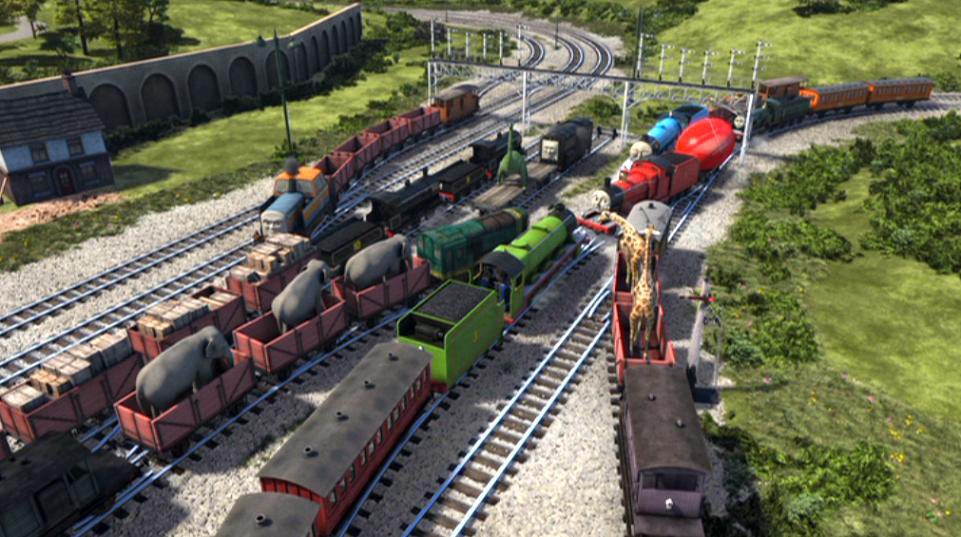 tobythetramgcv's tweet image. i love this shot for so many reasons:

why does james have a balloon
why does toby have giraffes
why does paxton have elephants
den just has empty cars

dowager hatt just sent all them on side quests