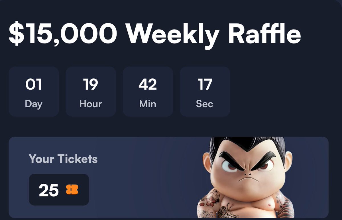 PoyoEB's tweet image. 25 tickets and a dream.
Toshi gods I’ve seen what you’ve done for others.
Use the link below if you too want to participate in $15K weekly raffles
toshi.bet/r/atp #ToshiPartner