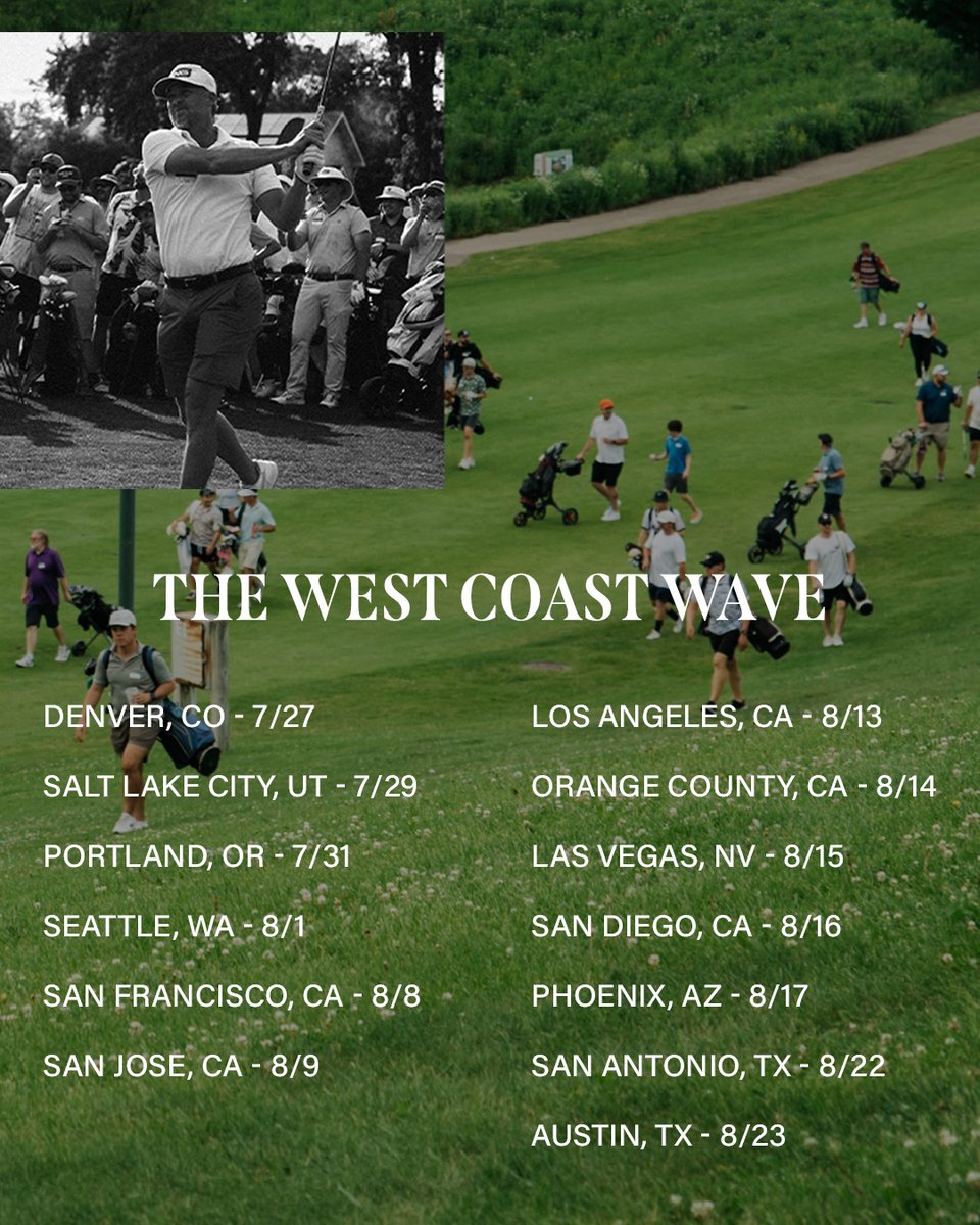 The West Coast Wave starts tomorrow, and there’s still time to get in on the @RandomGolfClub Mad Scramble Tour!

Share this in the golf group chat, then grab your spot before it’s gone.

Comment “SCRAMBLE” and we’ll DM you the link to grab tickets.