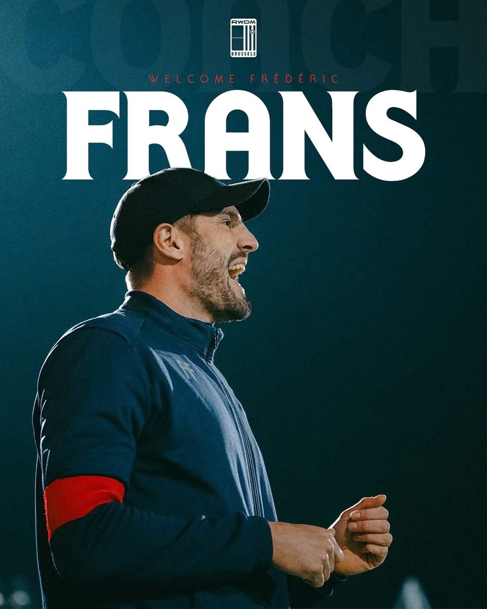 rwdm_brussels's tweet image. Frédéric Frans devient le coach du RWDM Brussels jusque 2027 ⚫️⚪️🔴

Le jeune coach belge a paraphé un contrat de deux saisons, avec une année en option. 

Ex-joueur passé par le Beerschot notamment, Frédéric Frans compte plus de 300 matches professionnels à son actif, dont de…