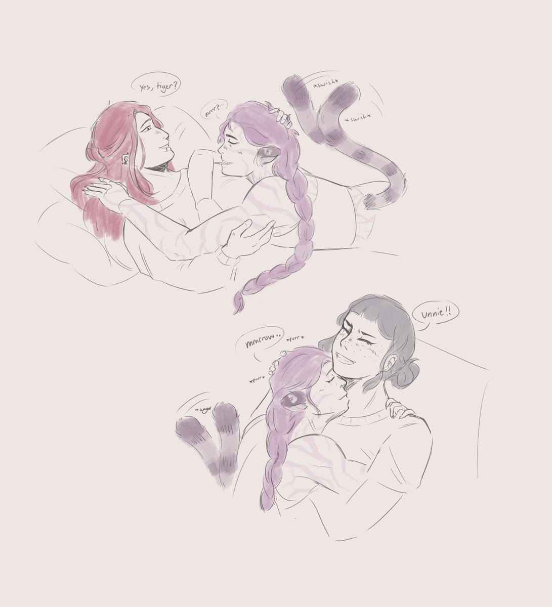 molotov_exe's tweet image. sometimes Rumi just answers in chirps and meows and noises and they just keep talking to her like "oh yeah and then what?" like you would a cat anyways more Tiger Rumi doodles #polytrix #KPOPDEMONHUNTERS