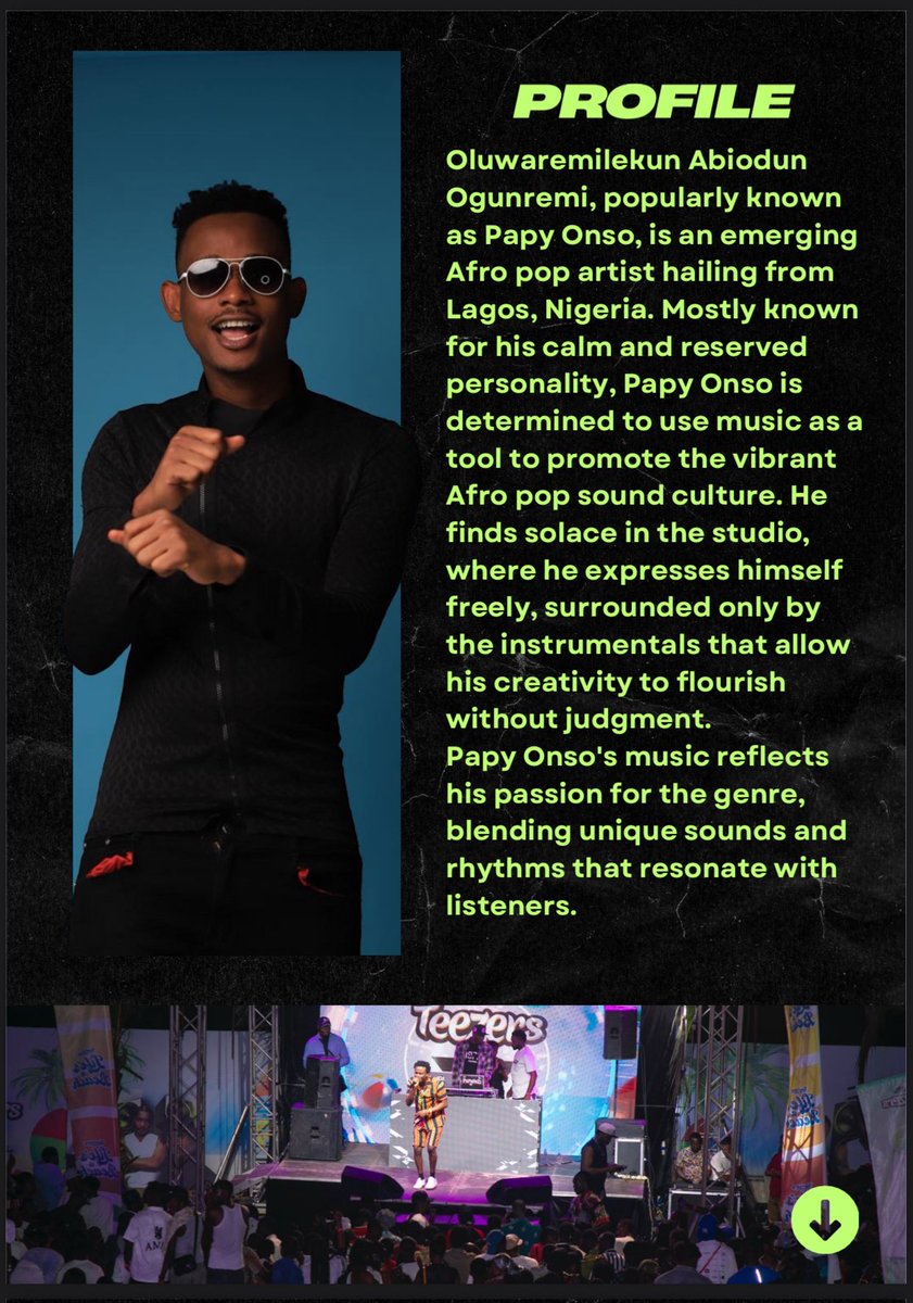 thevibxzspot's tweet image. The Vibxzspot ARTISTE OF THE WEEK 🎉 @OnsoPapy
From bold creativity to unmatched vibes, he continues to push boundaries and bring fresh energy to the scene. This week, we celebrate his talent, hustle, and the unique sound that makes him stand out in a crowd🌟🎶