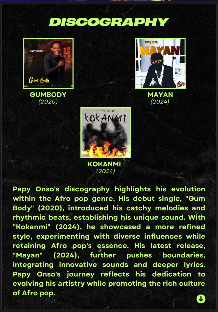 thevibxzspot's tweet image. The Vibxzspot ARTISTE OF THE WEEK 🎉 @OnsoPapy
From bold creativity to unmatched vibes, he continues to push boundaries and bring fresh energy to the scene. This week, we celebrate his talent, hustle, and the unique sound that makes him stand out in a crowd🌟🎶