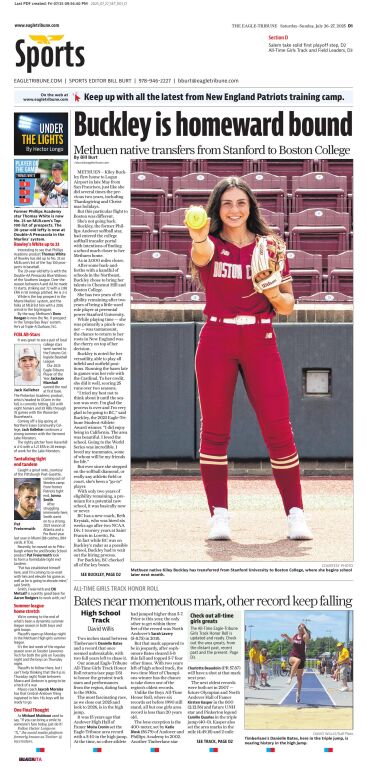 BurtTalksSports's tweet image. Weekend primer
- ET Student-Athlete Award winner from 2022-23 Kiley Buckley of Methuen has transferred to BC. Our story!
- @DWillisET all-time female track performances (complete list!) w/ local gal making run at one of those records
- @MVcreature Under the Lights. Great nuggets!