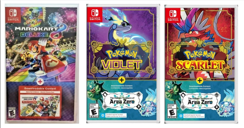 Lbabinz's tweet image. Mario Kart 8 Deluxe + Booster Course Pass (Wave 1-6), Pokemon Violet + Scarlet (Game + DLC) Bundles (Switch) are back in stock at VGP lbabi.nz/8hsxYJ #ad
$119.99 each, free shipping, all DLC on cart