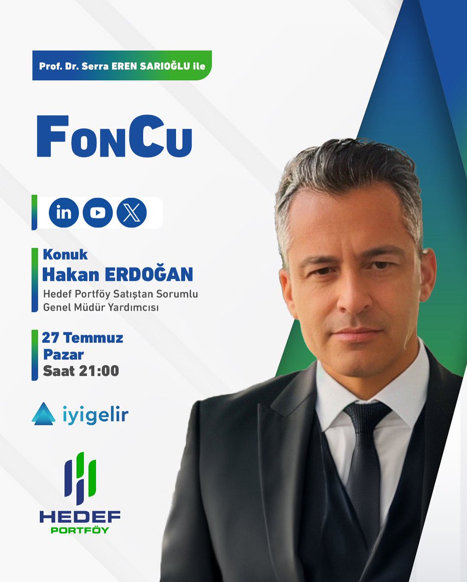 HedefPortfoy's tweet image. 🎙️Faiz Düşerken Kazandıran Fonlar: Vergisiz Olanlar Öne Mi Çıkıyor?
💬 Prof. Dr. Serra Eren Sarıoğlu’nun moderatörlüğünde gerçekleşecek FonCu yayınında, Hedef Portföy Genel Müdür Yardımcımız Hakan Erdoğan; faiz indirimi sürecinde öne çıkan yatırım fonlarını, güncel piyasa…