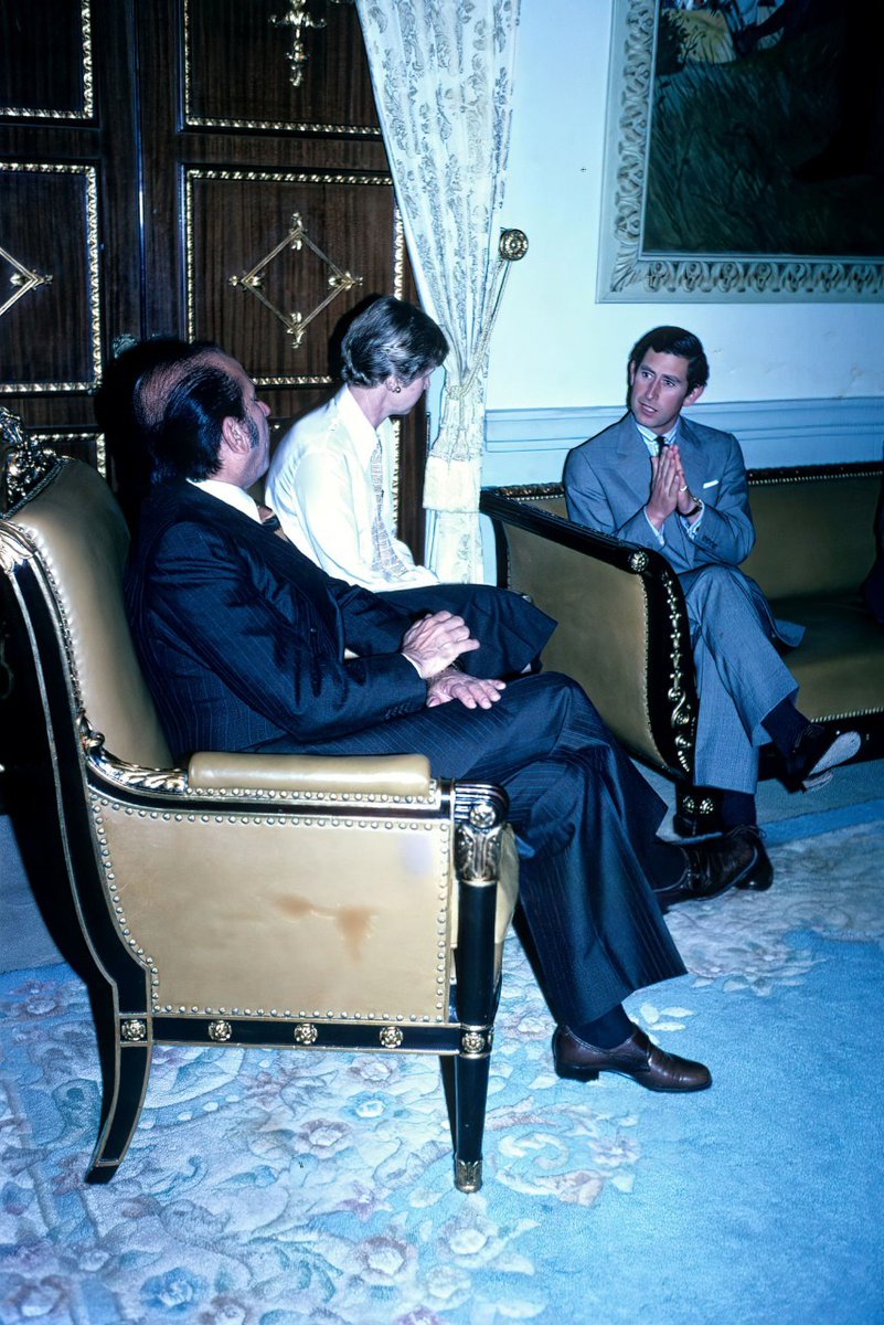 DALL97m's tweet image. Caracas, Venezuela, 1978. Carlos Andrés Pérez, presidente de Venezuela, sostiene conversación con Carlos III del Reino Unido, Principe de Gales [el actual Rey del Reino Unido]