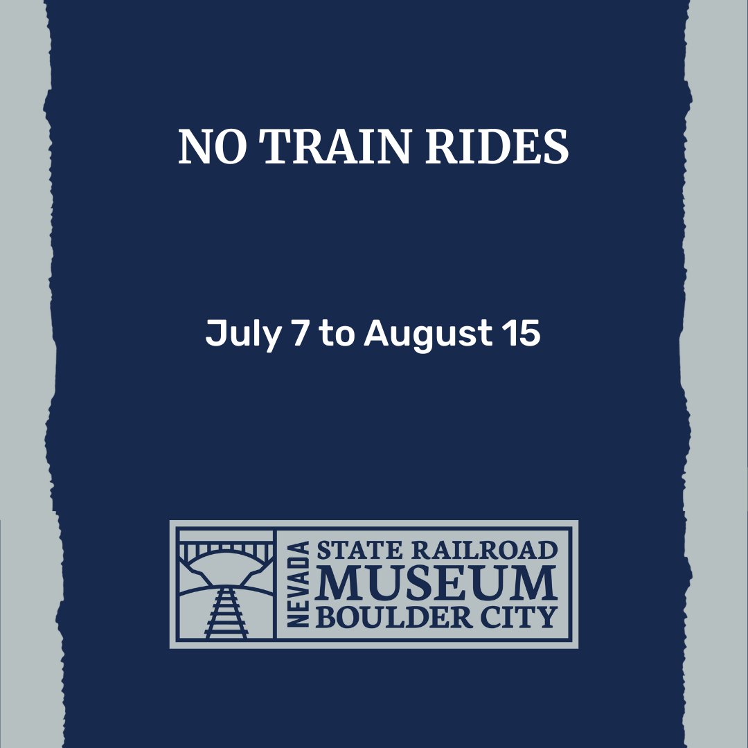 A reminder that there are no train rides this weekend. Rides resume on Saturday, August 16.