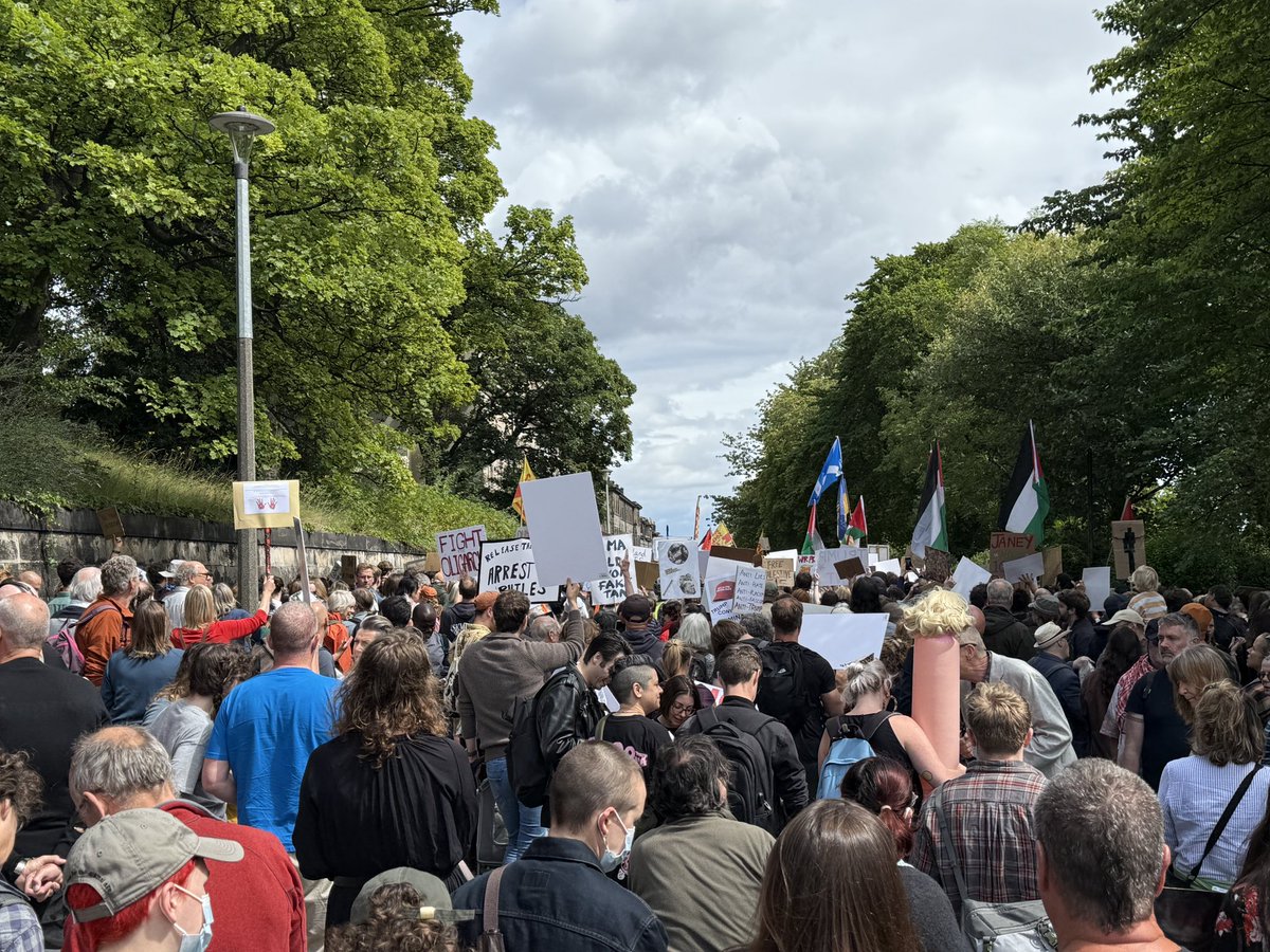Nick Dixon (@nickdixonitv) on Twitter photo Anti-Trump protests taking place in Edinburgh, Aberdeen and Dumfries today (with some creative placards). His five day visit to Scotland has provoked a lot of anger amongst people here in the capital. Big turn out in Edinburgh ๐ด๓ ง๓ ข๓ ณ๓ ฃ๓ ด๓ ฟ <a href="/GMB/">Good Morning Britain</a> #Trump Anti-Trump protests taking place in Edinburgh, Aberdeen and Dumfries today (with some creative placards). His five day visit to Scotland has provoked a lot of anger amongst people here in the capital. Big turn out in Edinburgh ๐ด๓ ง๓ ข๓ ณ๓ ฃ๓ ด๓ ฟ <a href="/GMB/">Good Morning Britain</a> #Trump