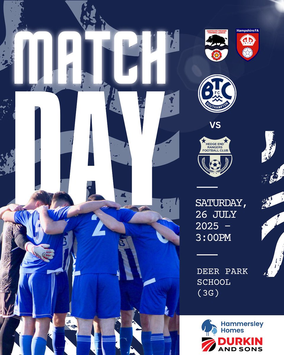 BTC Southampton FC (@btcsotonfc) on Twitter photo ๐ฏ MATCH DAY ๐ฏ
Weโre back! BTC face <a href="/HedgeEndRangers/">Hedge End Rangers FC</a> this afternoon in a big pre-season clash ๐ฅ
The boys are flying - fitness is up and momentumโs building ๐ช
๐ Hedge End Rangers
๐ Sat 26 July
โฐ 3PM KO
๐ Deer Park School 3G
Back the boys in blue! ๐ตโชโฝ ๐ฏ MATCH DAY ๐ฏ
Weโre back! BTC face <a href="/HedgeEndRangers/">Hedge End Rangers FC</a> this afternoon in a big pre-season clash ๐ฅ
The boys are flying - fitness is up and momentumโs building ๐ช
๐ Hedge End Rangers
๐ Sat 26 July
โฐ 3PM KO
๐ Deer Park School 3G
Back the boys in blue! ๐ตโชโฝ