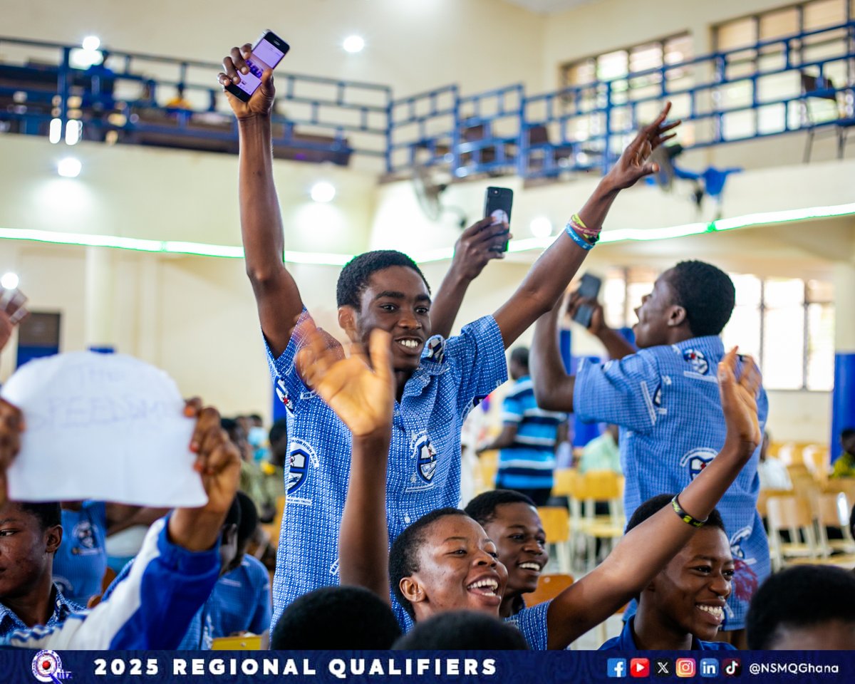 NSMQGhana's tweet image. ASHANTI:
End of Round 2
Mankranso SHS: 43pts
Kumasi Girls’ SHS: 19pts
Uthmaniya SHS: 13pts
#NSMQRegionals #NSMQ2025 #Primetime
