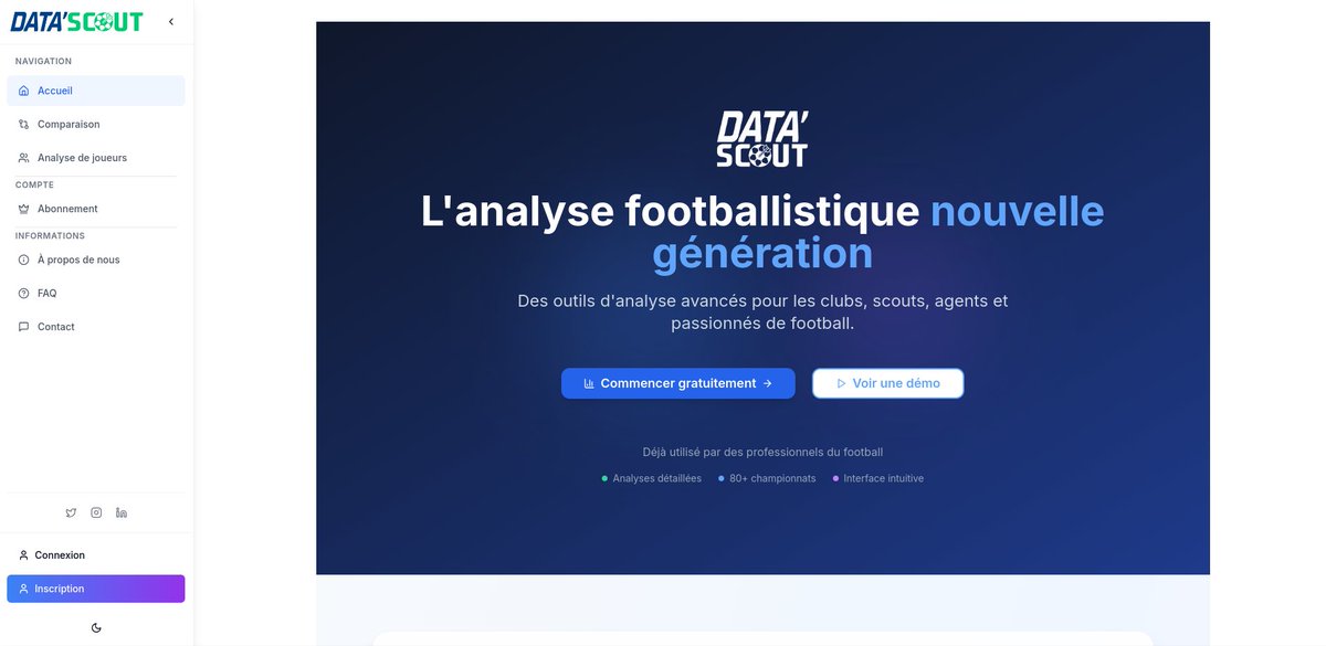 datascout_'s tweet image. 🚨  Notre propre plateforme de scouting et visualisation data est en ligne !

Le plus gros projet depuis notre création : une plateforme permettant d&apos;analyser et comparer GRATUITEMENT des joueurs !

👉  Rejoignez nous sur datascout.fr

On espère que ça vous plaira 🤞