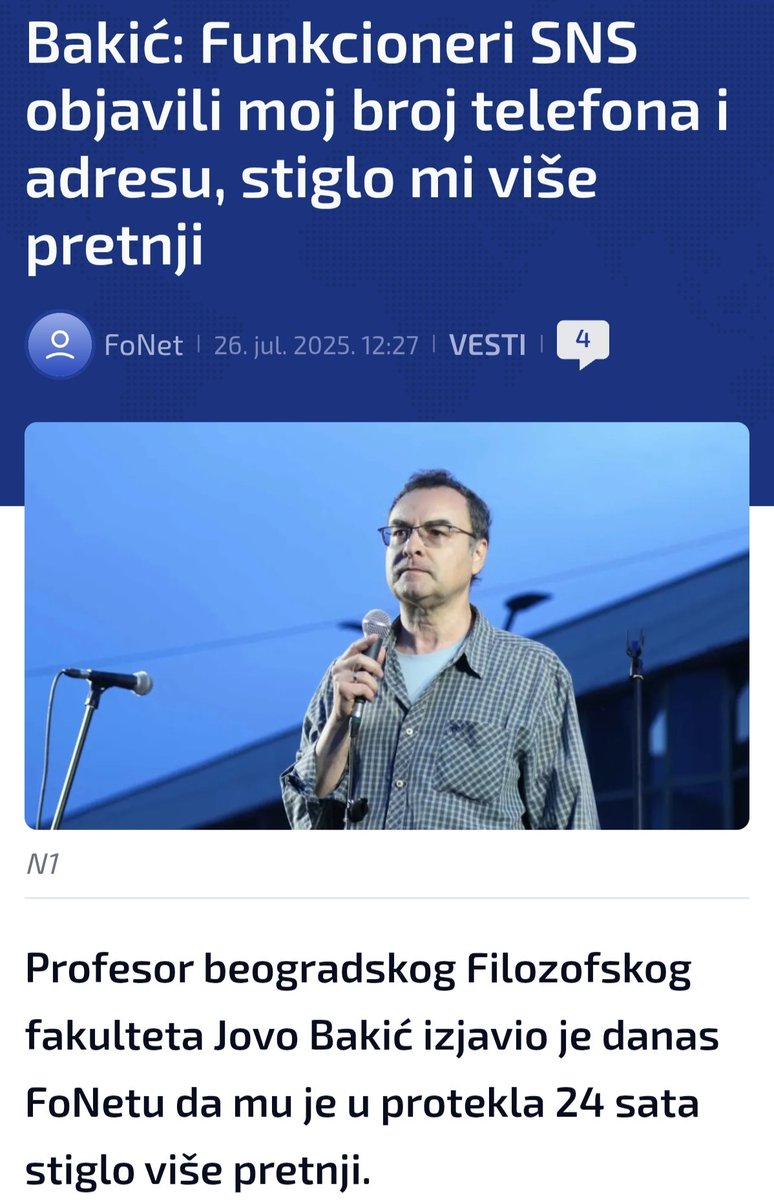 SneleZaratustra's tweet image. ZLOčinačkoj bandi na vlasti ostalo je samo da prete.
n1info.rs/vesti/bakic-fu…