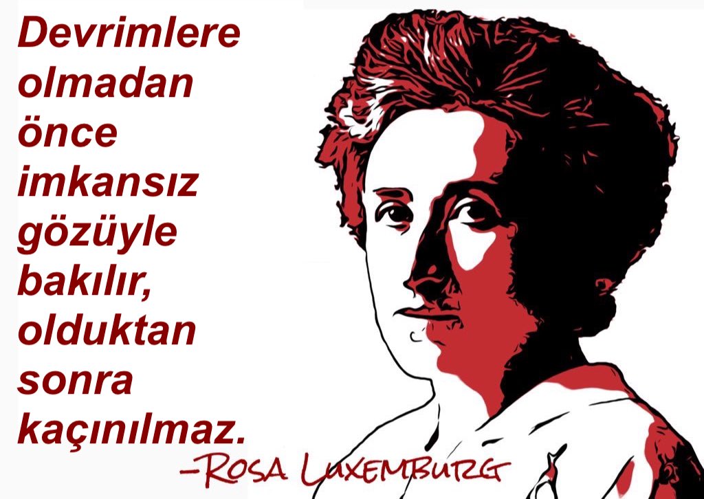 "Devrimlere olmadan önce imkansız gözüyle bakılır, olduktan sonra kaçınılmaz."
- Rosa Luxemburg

v/<a href="/1WhiteRabbitt/">Solidarity</a>