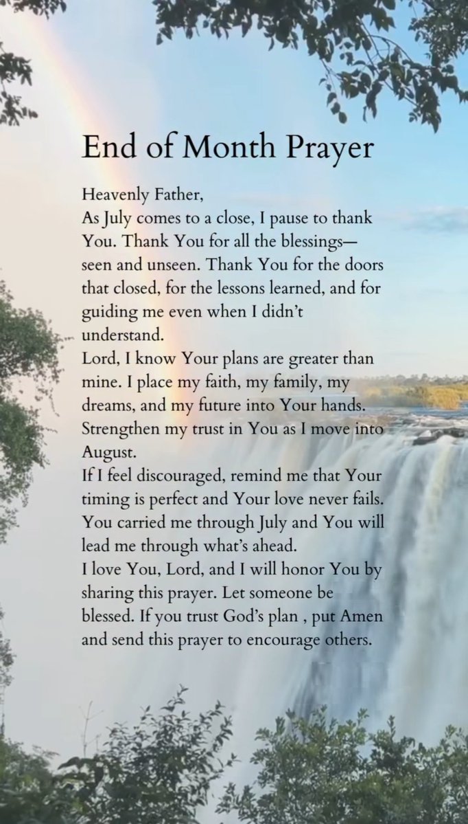 End of month prayer