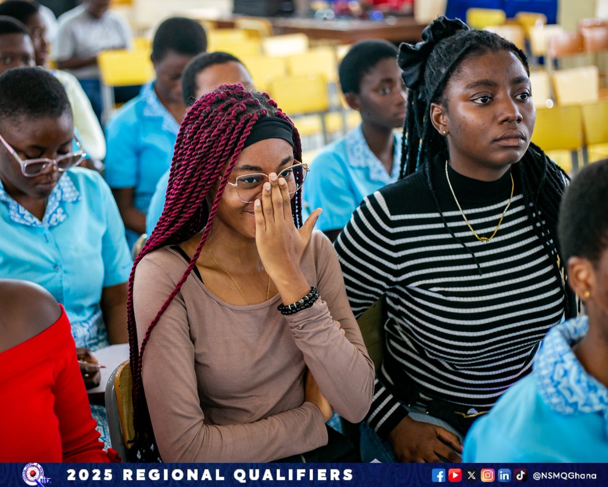 NSMQGhana's tweet image. ASHANTI:
End of Round 3
Mankranso SHS: 54pts
Uthmaniya SHS: 31pts
Kumasi Girls’ SHS: 26pts
#NSMQRegionals #NSMQ2025 #Primetime