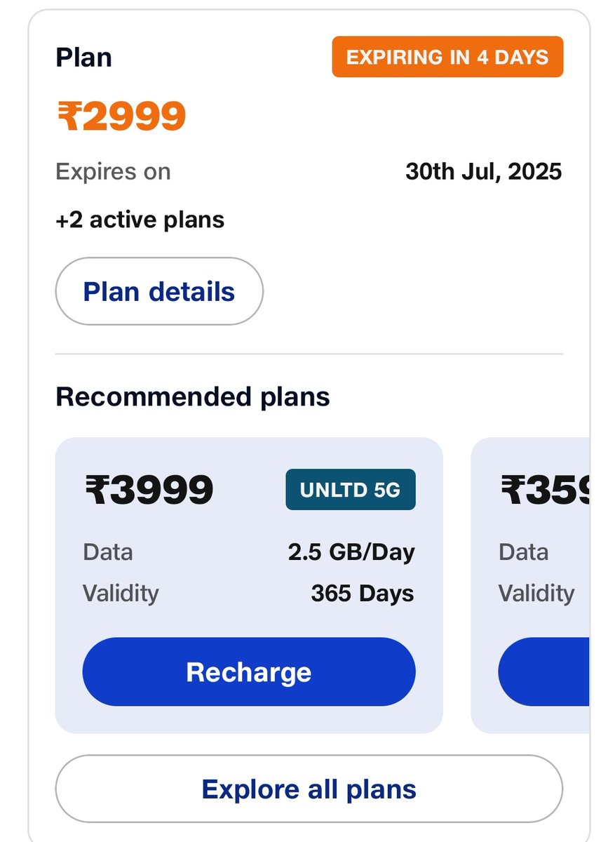 The same plan increased by 1000 in a year.

<a href="/reliancejio/">Reliance Jio</a> 😶