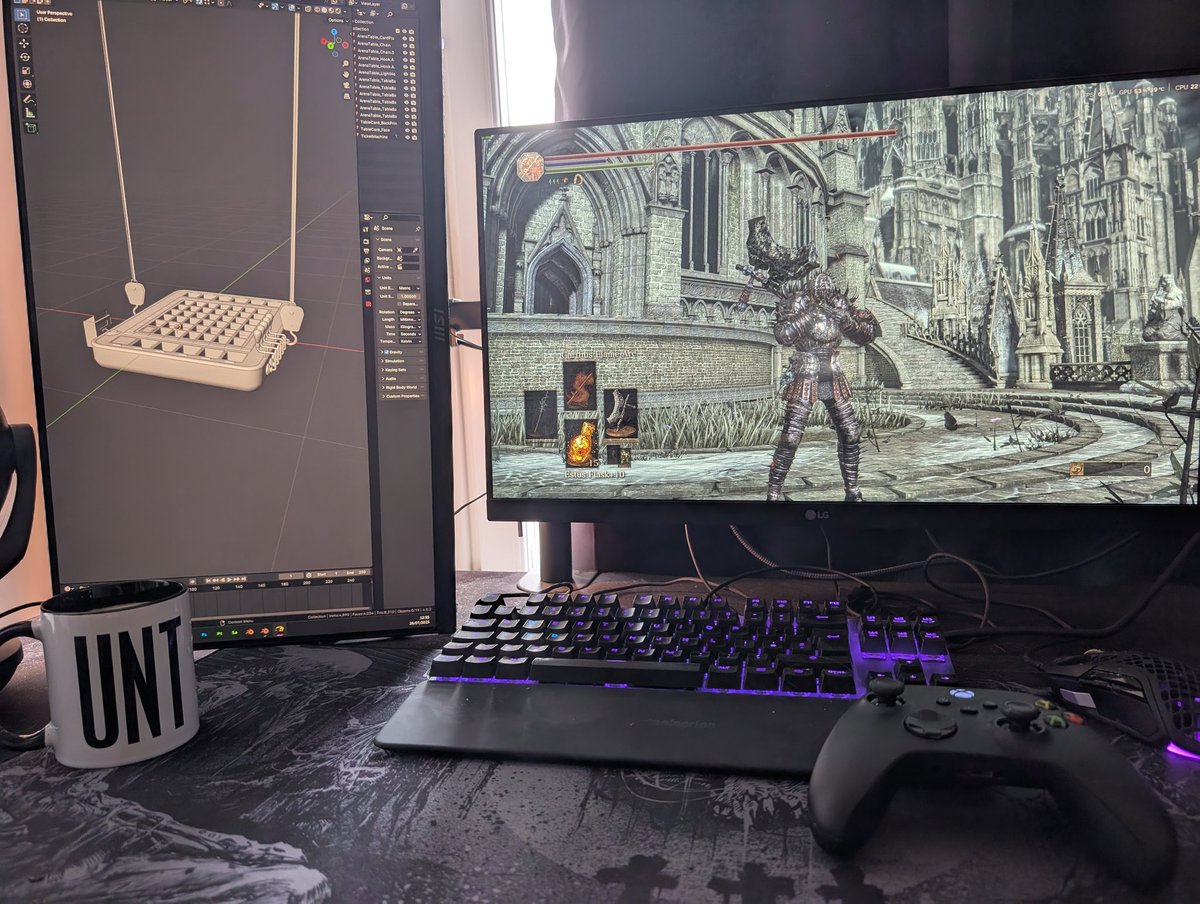 comp3int's tweet image. Working on some models while also grinding PvP DS3 covenant items 👀