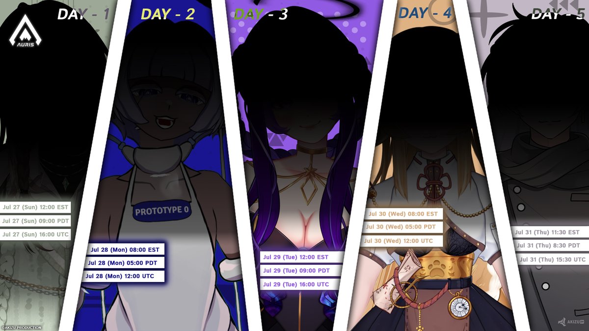 akizu_en's tweet image. ♦️ AURIS Debut streams schedule: 

#Vtuber  #debut #NewGeneration