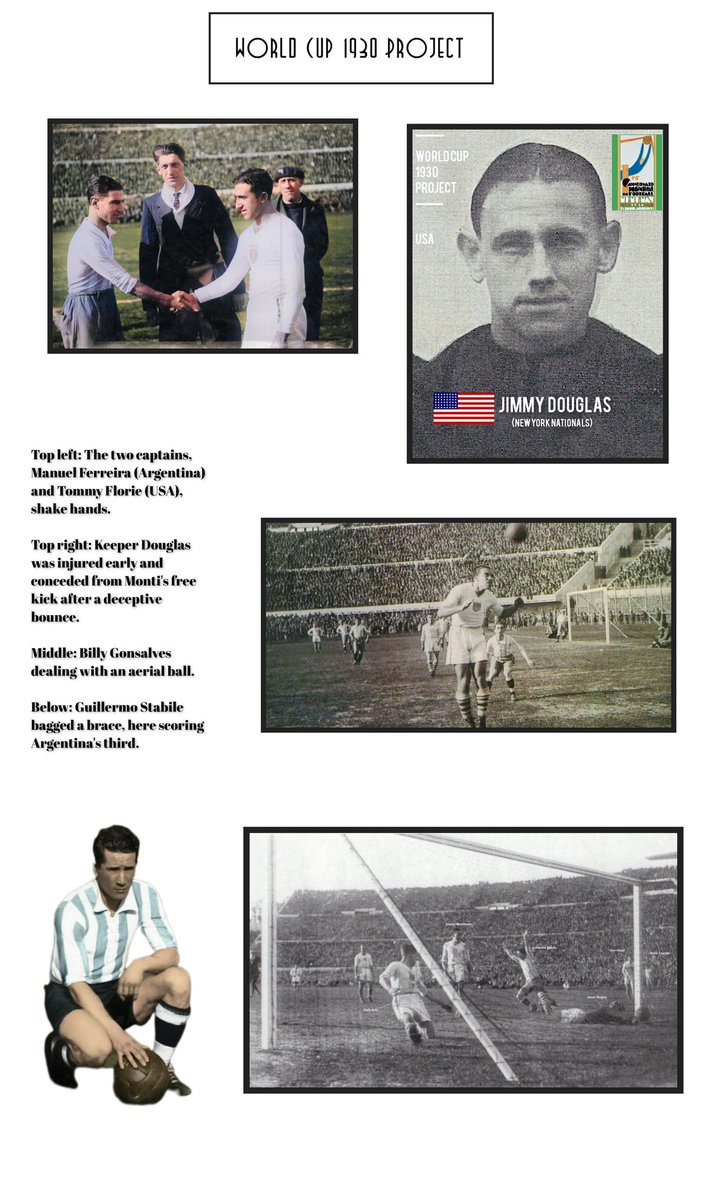 WC1930blogger's tweet photo. ⭐️On this day, 95 years ago, the @1930WorldCup continued with match number 16 and the first semi-Final.

26 July 1930, Estadio Centenario, Montevideo, Uruguay 🇺🇾.

Argentina 🇦🇷 - USA 🇺🇸 6-1 https://t.co/6GbrvGDYHu