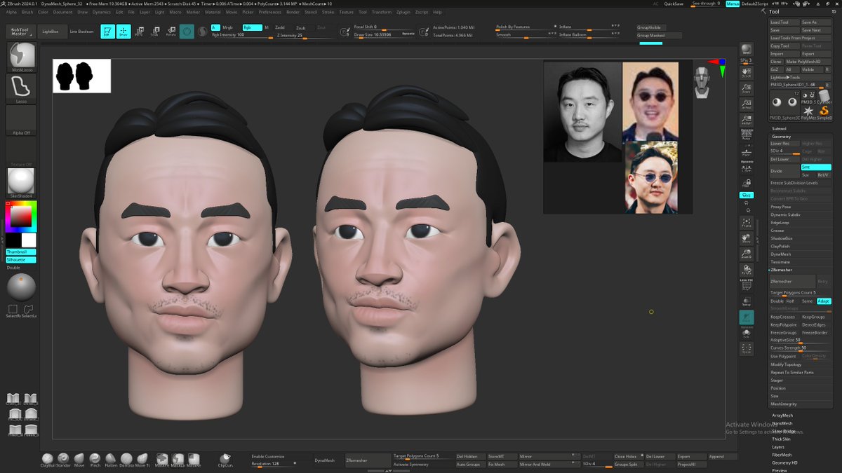 itisVCUT's tweet image. Just sculpted @Zagabond face in fast mood for morning warm up / 1hr ⛩️