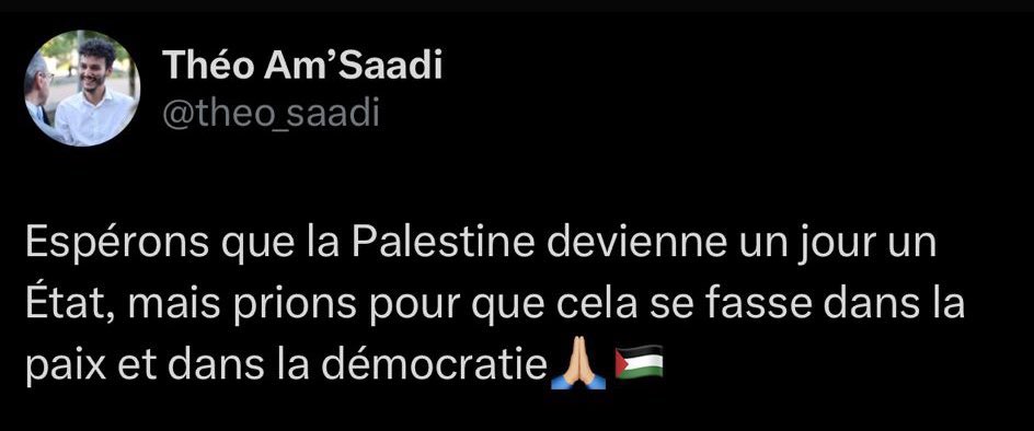 GossipJLR's tweet image. Deux lignes s’affrontent chez les jeunes LR : EB s’oppose fermement à la reconnaissance d’un État palestinien,
TA, lui, s’y montre plus que favorable.
Le conflit israélo-palestinien s’est-il invité dans les rangs LR ?
Chacun campe sur ses positions. L’ambiance est… électrique.