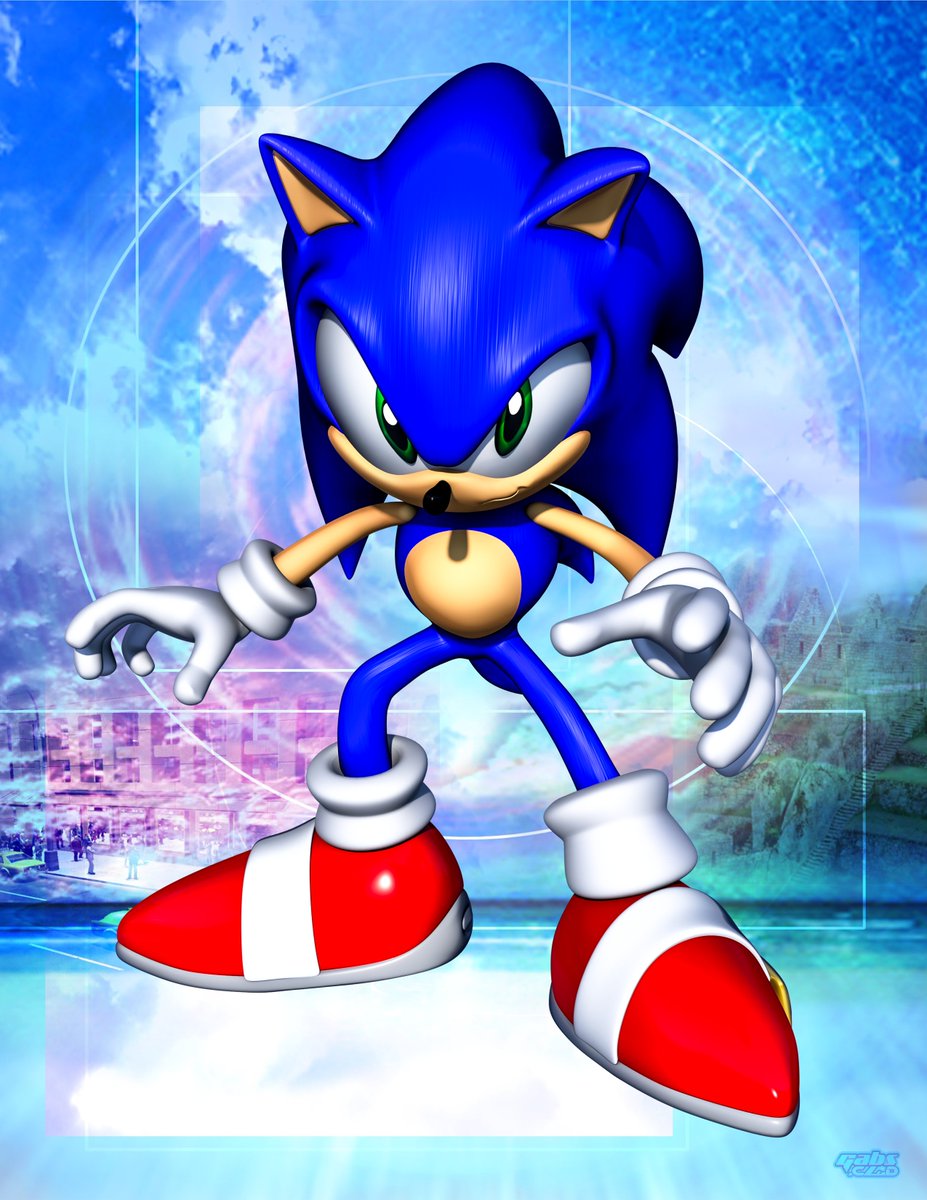 Gabs_c4d's tweet image. Open your heart, it's gonna be alright!
New render using the CGI adeventure sonic rig recreating the iconic moment at the end of SA intro.