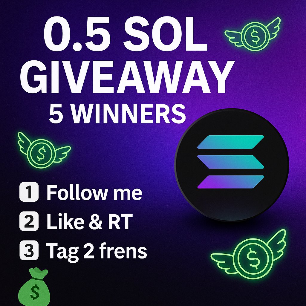 🚨 0.5 $SOL GIVEAWAY — 5 WINNERS 🚨

Want in? I’m reviving the 🔥 @KnowMeCalls Telegram with fresh signals — this time done right.

To enter:
1️⃣ Follow me
2️⃣ Like + RT
3️⃣ Tag 2 frens
4️⃣ Join 👉 t.me/KnowMeCalls

📆 Ends in 48h.

#Solana #CryptoGiveaway #Airdrop #SOL
