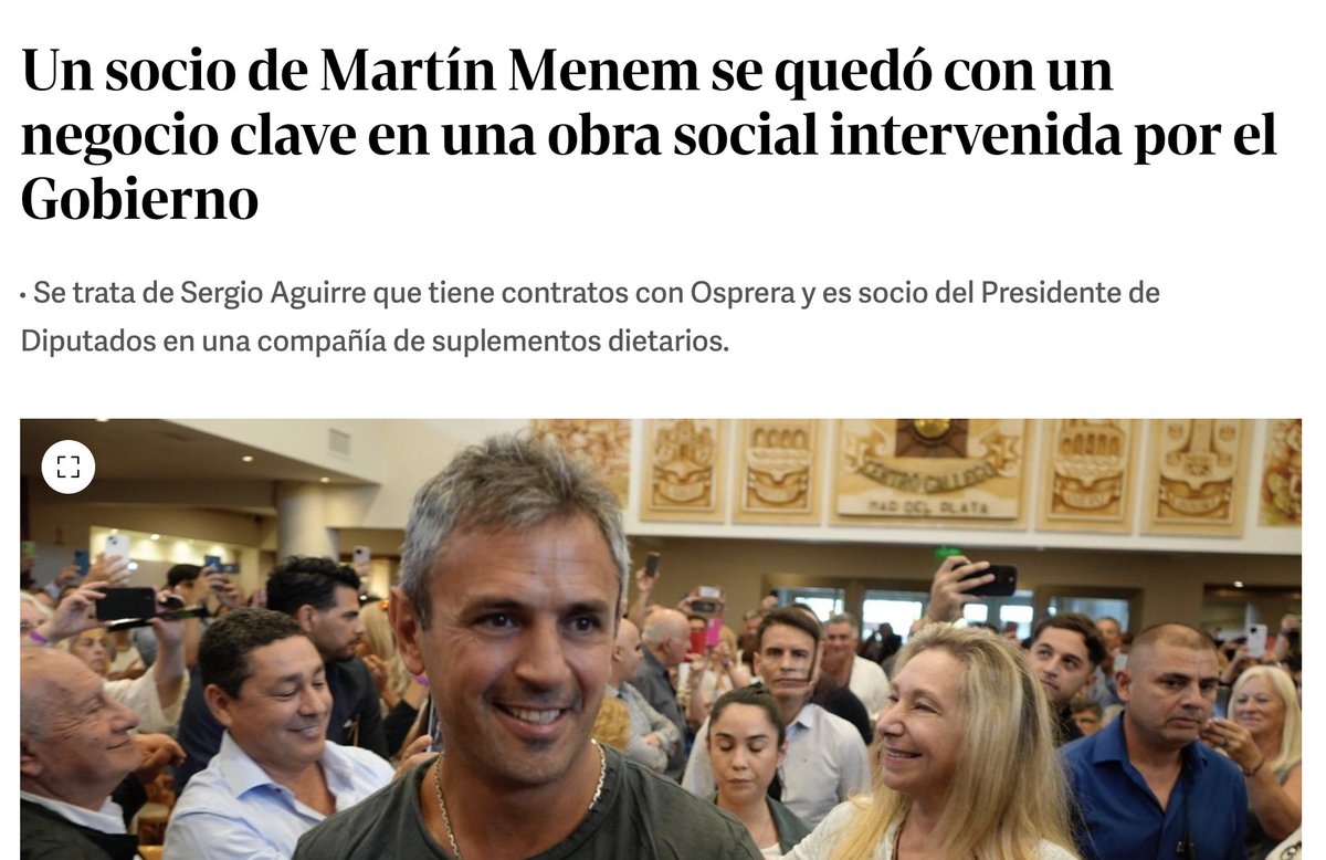 EL NUEVO BAEZ
Gno INTERVIENE obra social de peones rurales
Quien es el interventor? Marcelo Petroni, PRIMO de Martin MENEM. 
Qué hace? Contrata a EMPRESA del socio y ami de Martin Menem creada 3 meses dps de q asumiera. 
Para qué? ¨Servicios¨