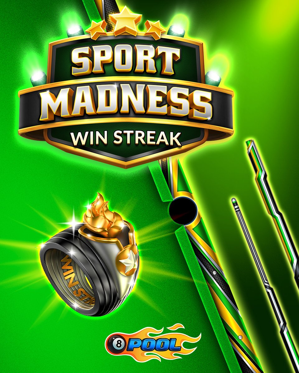 8ballpool's tweet image. #SportMadness #WinStreak returns 🥇 🎱

🎁 Unleash your skills to round up exclusive rewards, including a stylish Ring &amp;amp; Cue!

🗓️ Ends Mon July 28, 10am UTC

Play Now » mcgam.es/WbREuT

#8BallPool