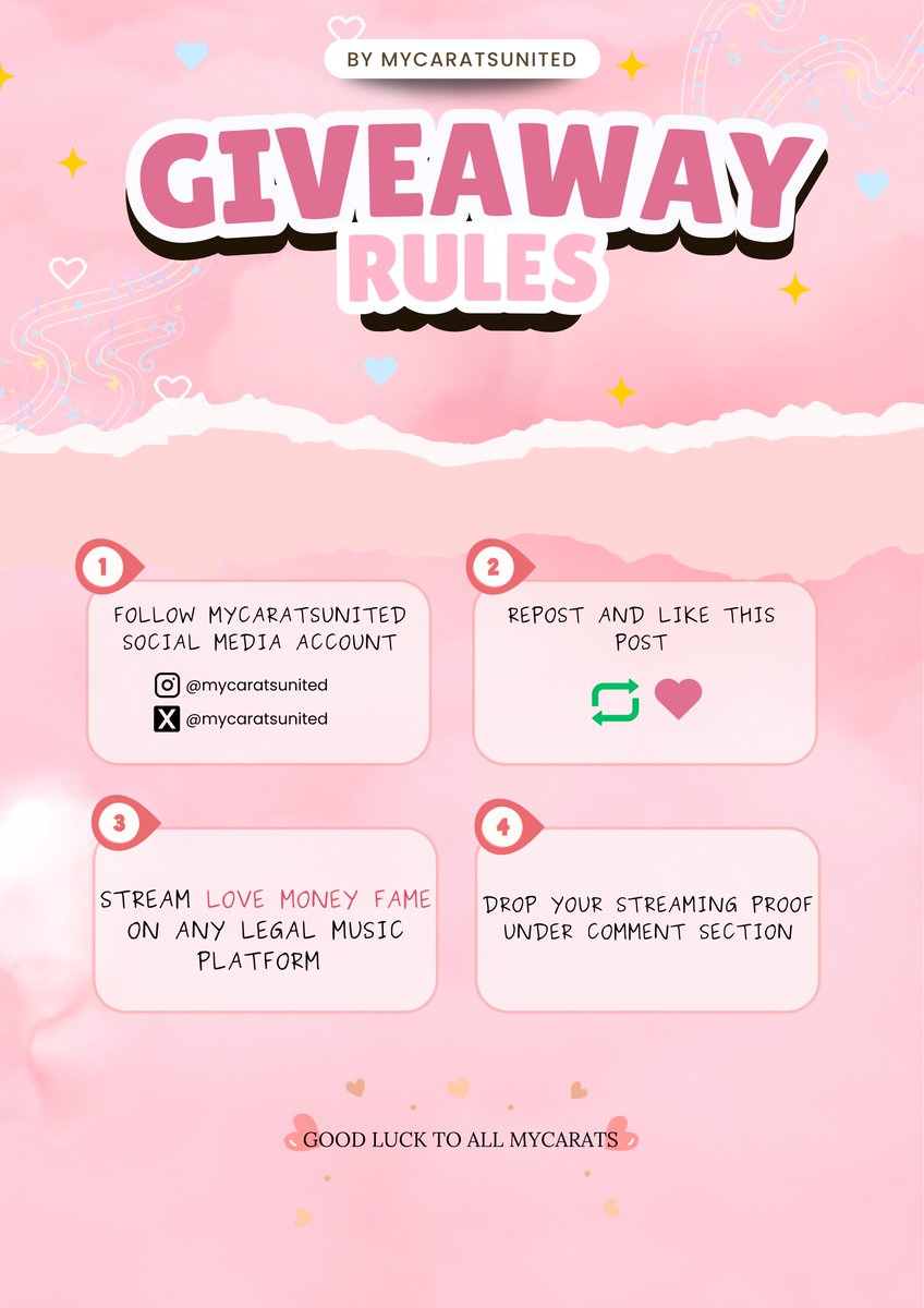 mycaratsunited's tweet image. [GIVEAWAY FOR CARATS 🇲🇾]

In celebration of our first anniversary and as a way to boost up SEVENTEEN’s end of year awards, we are pleased to announce a giveaway for MYCARATs 🩷

Giveaway deadline: 9th August 2025, 8PM MYT
*Postage will be covered by us.

📝 Kindly ensure you…