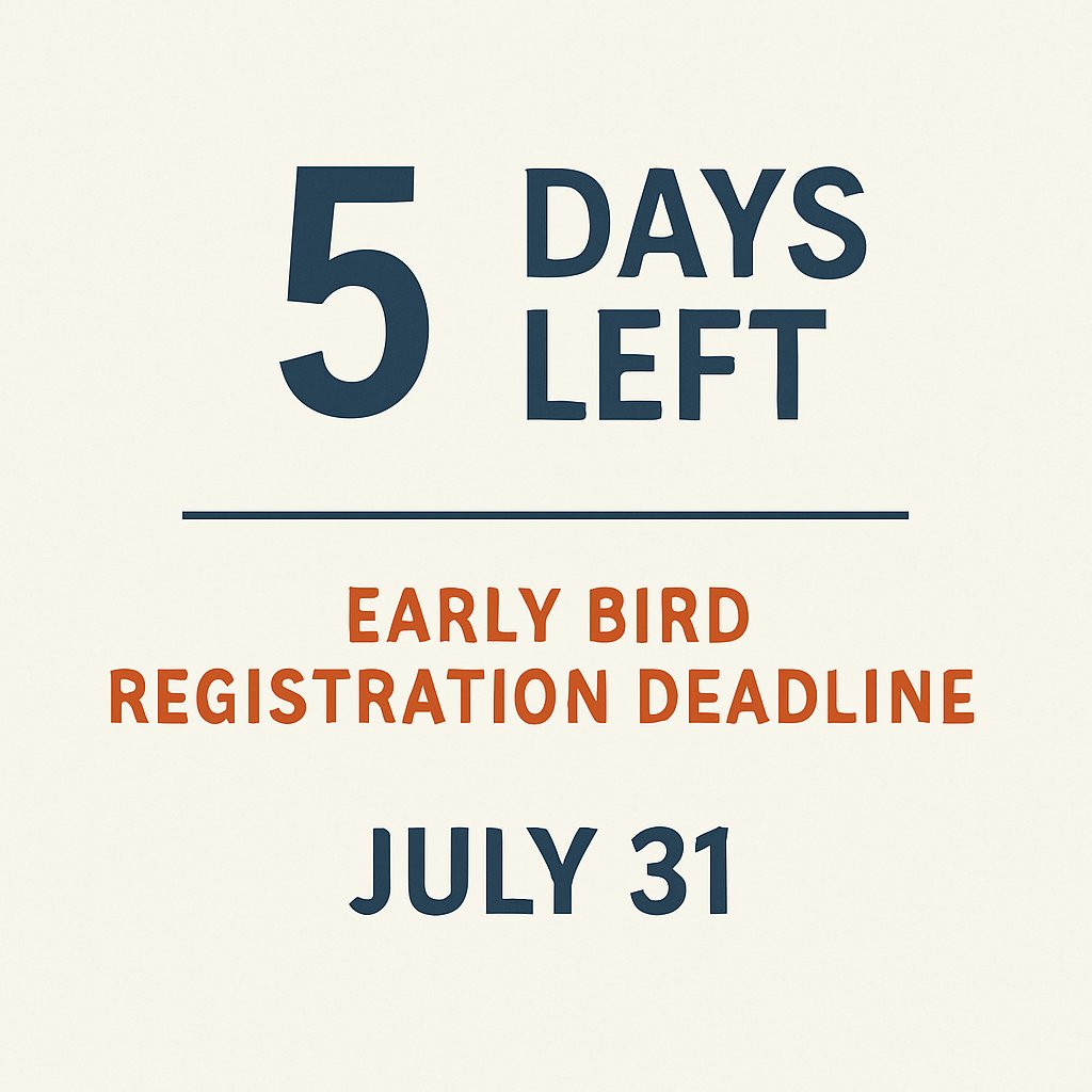 ChildNeuroSoc's tweet image. Only 5 days left to take advantage of early bird registration for the CNS Annual Meeting.
📆 Deadline: July 31
🔗 Register: ow.ly/znmg50WsTCU