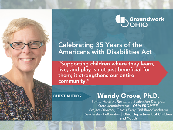GroundworkOhio's tweet image. July 26 marks 35 years of the ADA—a law that transformed access, inclusion & opportunity.
Guest author Dr. Wendy Grove reflects on Ohio’s progress supporting young children with disabilities from birth. 💙
Read more:
ow.ly/3PYS50WuTBp
#ADA35 #DisabilityRights