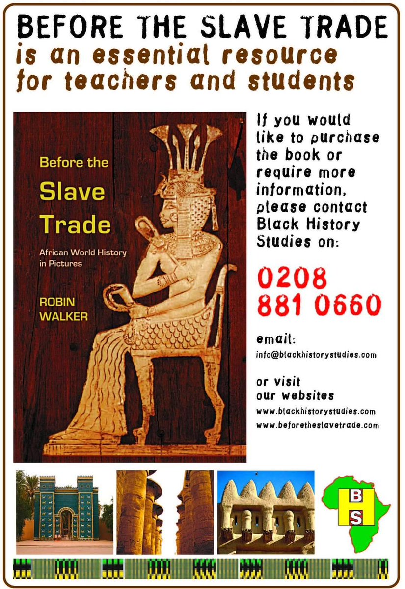 BlkHistStudies's tweet image. #AfricanHistoryMatters! Purchase the book 'Before The Slave Trade: African World History in Pictures' from blackhistorystudies.com/shops/books/ #AfricanHistory #BlackHistory #BlackHistoryMonth #knowhistory #learnyourhistory #KnowThyself #Historical #Culture #Antiquity