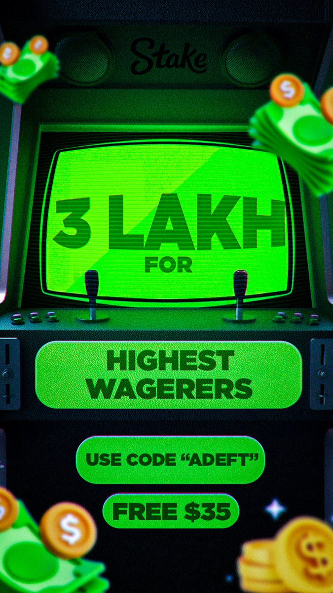 Adeftwastaken's tweet image. ₹3,00,000 Giveaway LIVE! Just 1 week left!
Register now boys!
stake.bet/?c=ZqLkvfcq&of…
Code “adeft” free 35 USD and 200% depo bonus!