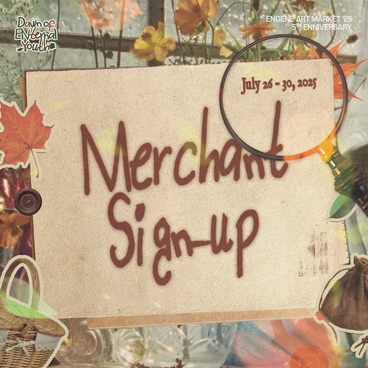 youthenternal's tweet image. Have a chance to showcase your ENHYPEN trinkets and be a petal in our orange blossom on November. 🏵️

Merchant sign-up for DEY Art Market is now OPEN! 🍂🛒 

Sign-up here! 
🖇️ bit.ly/DEYMerchantSig…
🗓️ July 26-30, 2025 (11:59PM)

#DawnOfENternalYouth 
#ENHArtMarket2025
