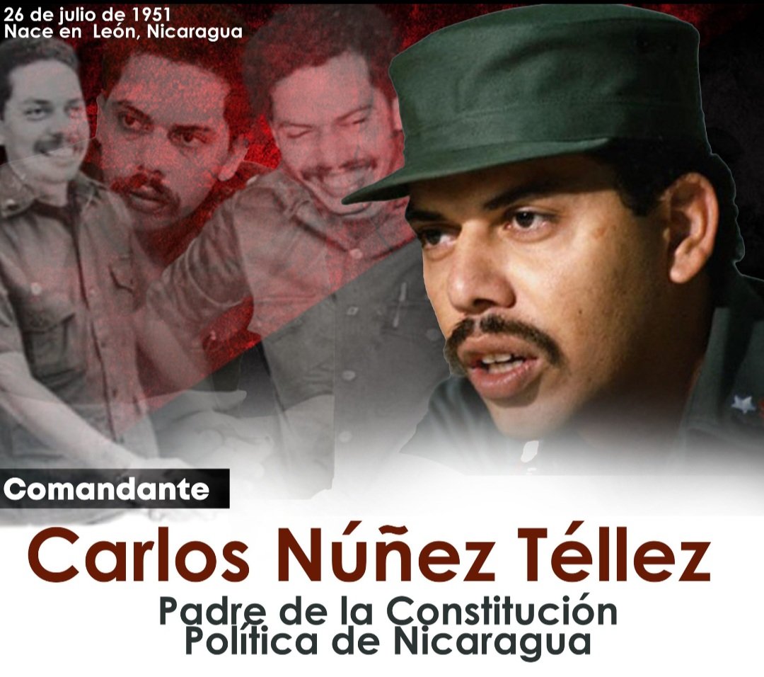 César López González (@csarlogon2504) on Twitter photo 💥26 Julio 1951
Nace en el Barrio Zaragoza León el Comandante Carlos Núñez Téllez, Padre d la Constitución Política d Nicaragua.
El 6to. de los 8 hijos de Carlos Núñez y doña Matilde Téllez y el menor d sus hermanos varones
<a href="/FloryCantoX/">Flor y Canto 🇳🇮</a>
<a href="/Atego16/">@🅰🆃🅴🅶🅾 🇳🇮</a>
<a href="/RDRFSLN_/">RDRFSLN_🇳🇮❤🖤</a>
#UnidosEnVictorias 💥26 Julio 1951
Nace en el Barrio Zaragoza León el Comandante Carlos Núñez Téllez, Padre d la Constitución Política d Nicaragua.
El 6to. de los 8 hijos de Carlos Núñez y doña Matilde Téllez y el menor d sus hermanos varones
<a href="/FloryCantoX/">Flor y Canto 🇳🇮</a>
<a href="/Atego16/">@🅰🆃🅴🅶🅾 🇳🇮</a>
<a href="/RDRFSLN_/">RDRFSLN_🇳🇮❤🖤</a>
#UnidosEnVictorias
