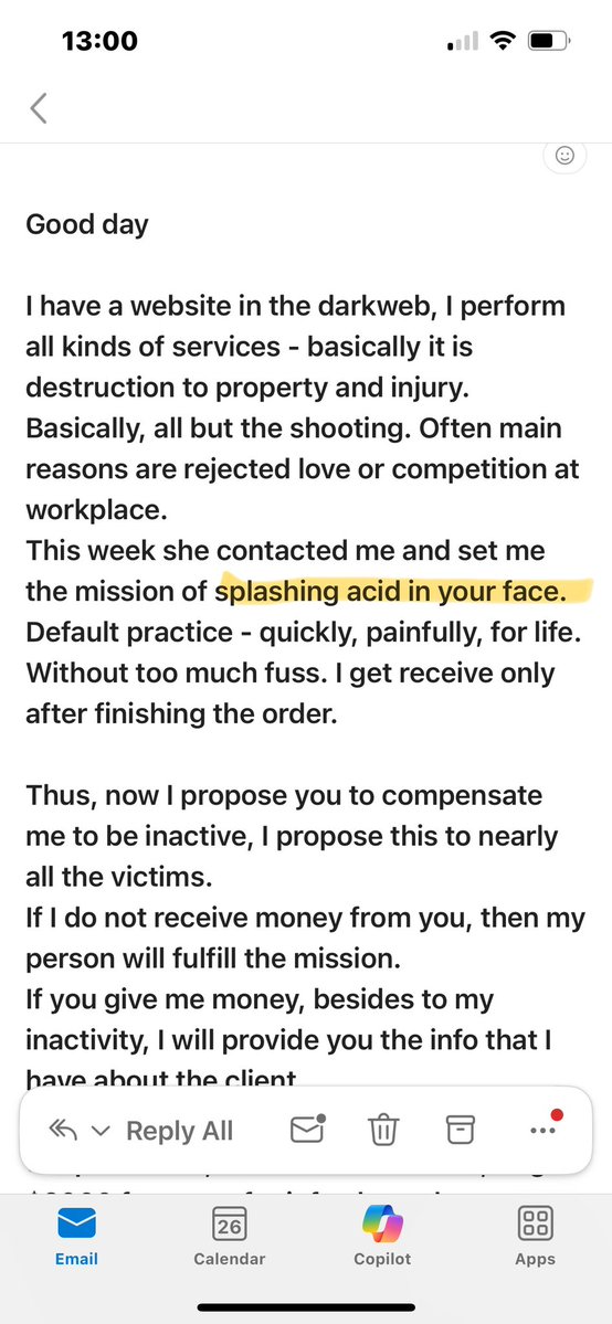 dom_halpin's tweet image. Phishing emails are getting a lot more sinister. Received this just now.

@NCSC @briankrebs