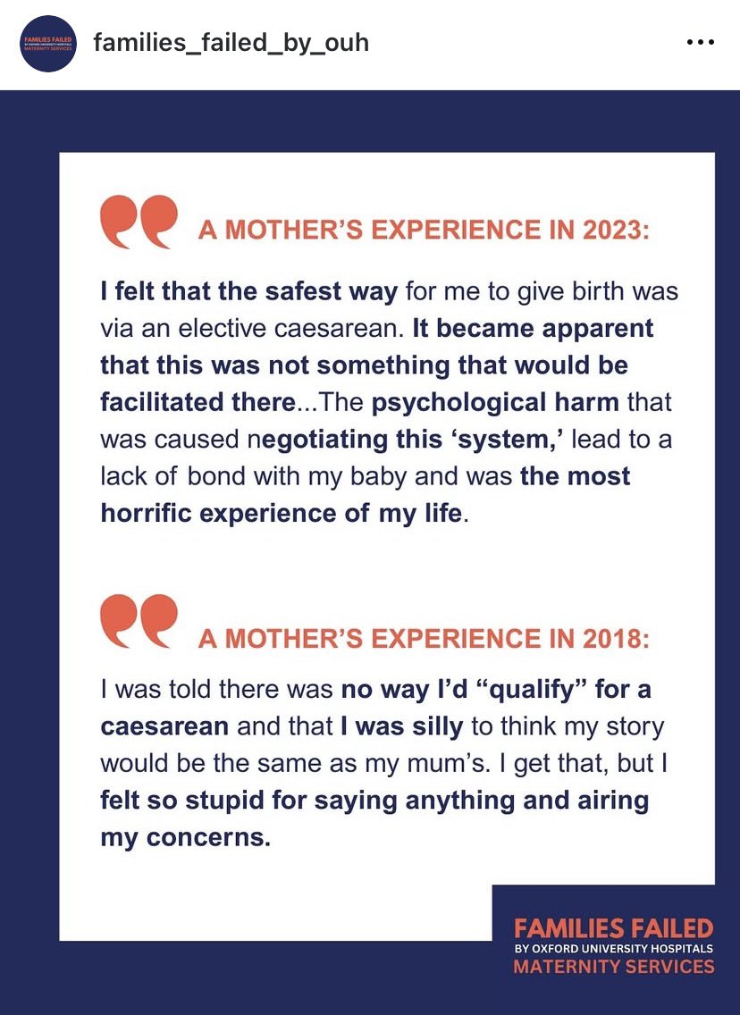 RMatthewsPsych's tweet image. The preventable psychological harm caused to mothers and babies by #OxfordUniversityHospitals by traumatising women in the process of requesting caesareans is a scandal in itself. Such unforgivable long-term consequences. #MaternitySafety #MaternalMentalHealth