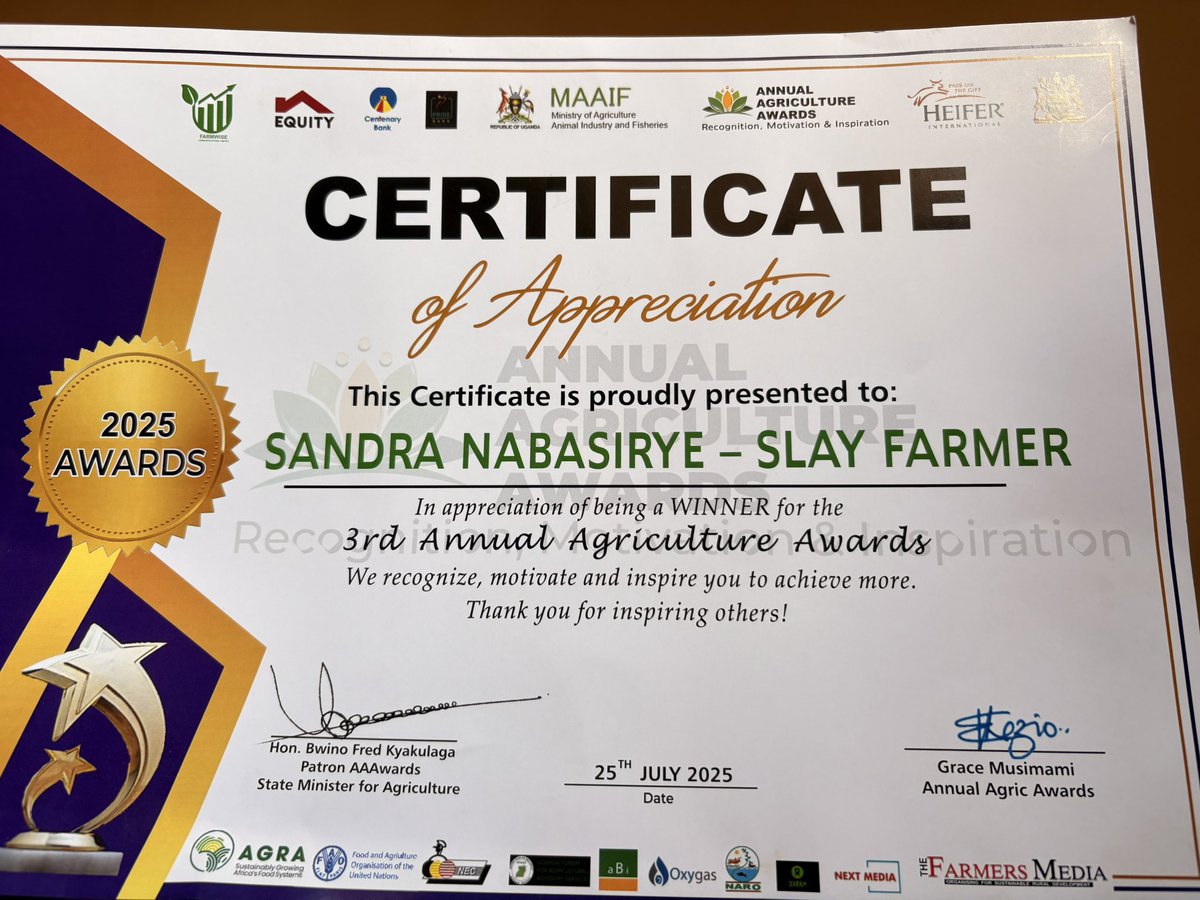 SandraNabasirye's tweet image. Last night was unforgettable! Honored to take home this award🥰proof that passion and consistency always win.
Thank you to everyone who believed in me. This is just the beginning❤️