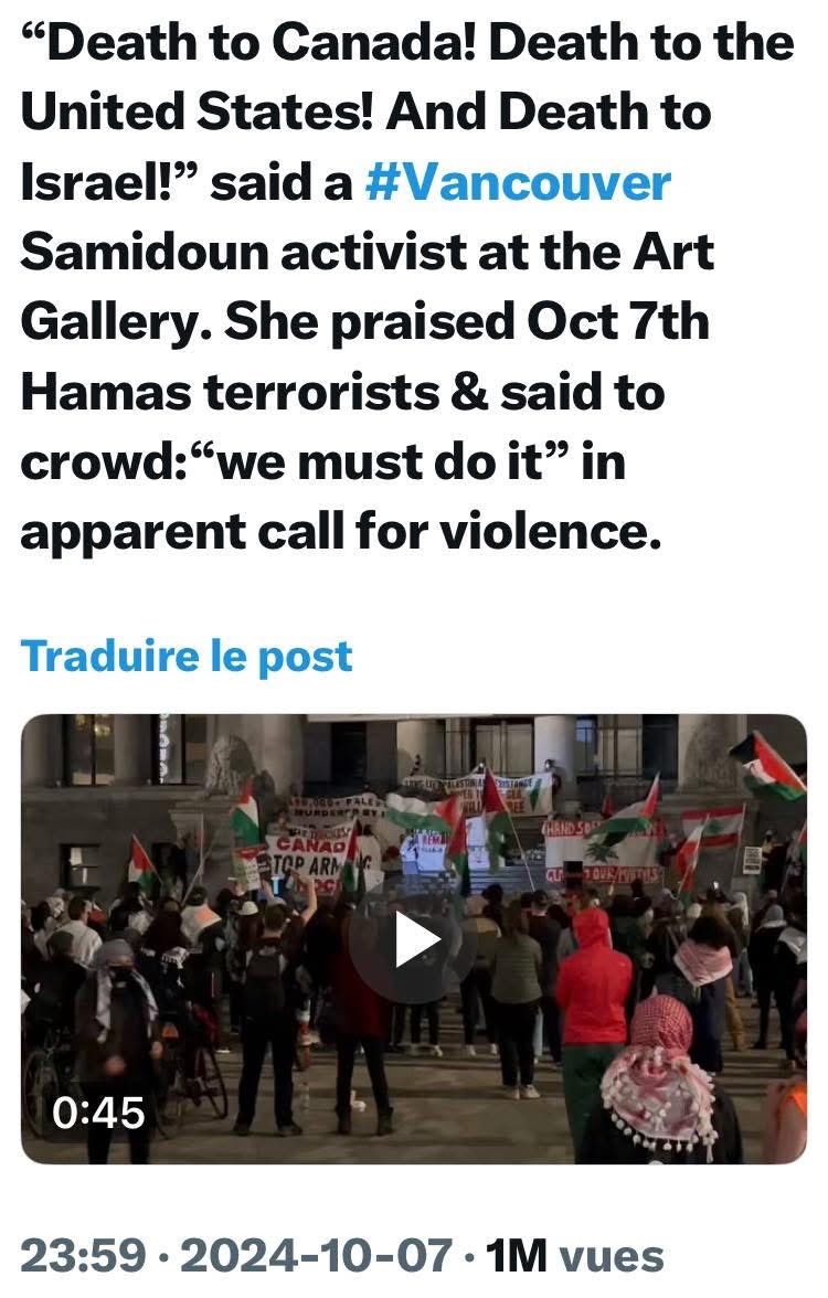 S_EFortin's tweet image. Les contours de la liberté d’expression…
D’un côté, un chanteur pro Trump, anti LGBTQ, contre les le droit à l’avortement, conspirationniste et antivaxx.
De l’autre, des militants, pro Palestine, qui font l’apologie d’un groupe terroriste reconnu par le 🇨🇦, qui en appellent…