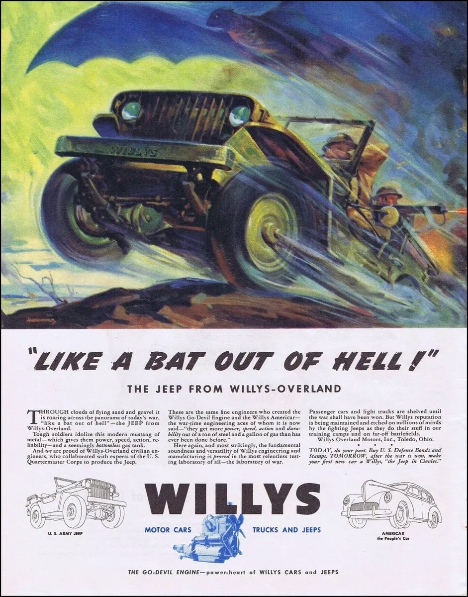 Legendary1941's tweet image. "Like a bat out of hell"....circa March 14, 1942! Happy Saturday!
...................
#dailyjeeps #saturday #saturdayvibes #sideshotsaturday #legendary1941 #jeep #jeeplife #farm #farmlife #farmjeep #army #WWII #military #war #willys #vintage #legends