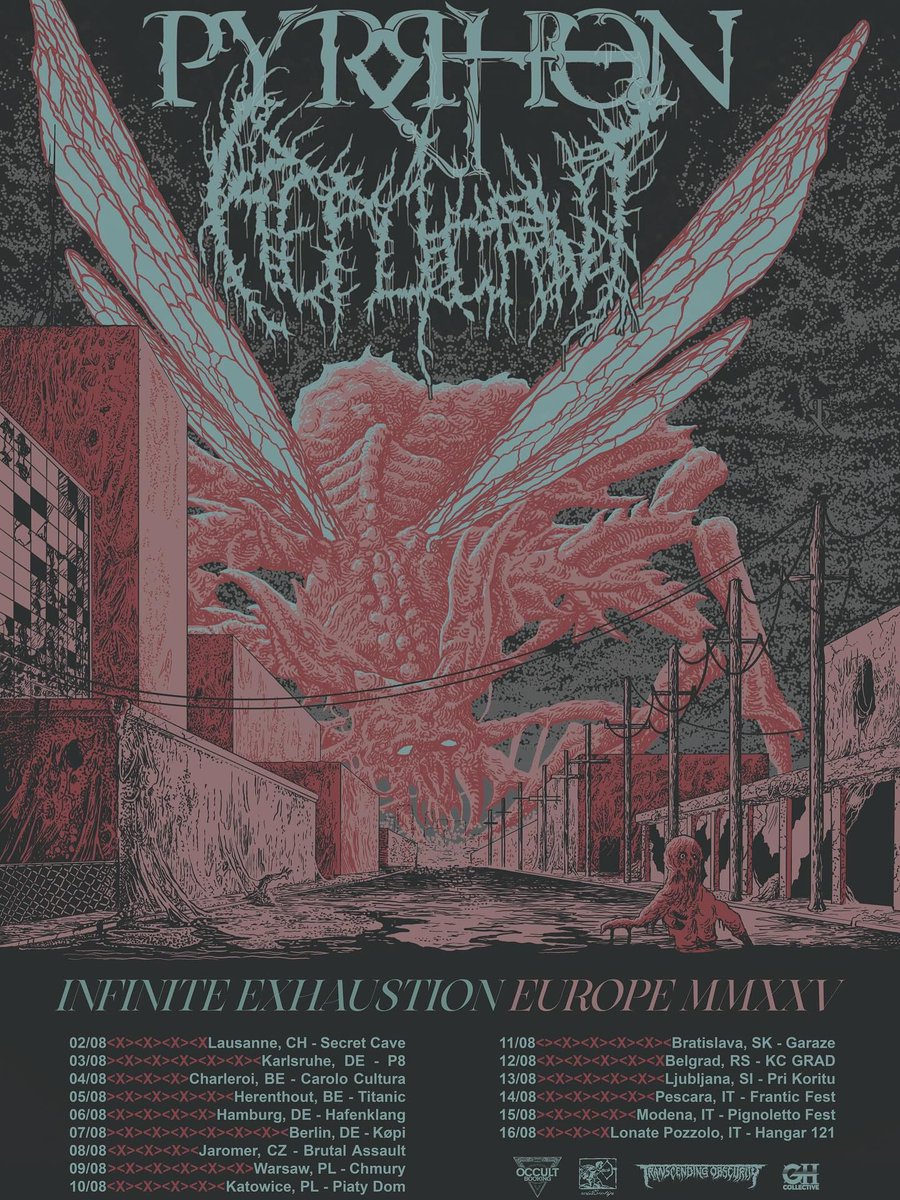 transcendingobs's tweet image. Don&apos;t forget - #Replicant will be touring with #Pyrrhon in a week&apos;s time! 

“Infinite Exhaustion” European Tour MMXXV

Final routing confirmed.
Venue swaps in Charleroi &amp;amp; Berlin.
Zero days off. Infinite Exhaustion…
Commencement imminent.

All events online, grab your ticket!

•…