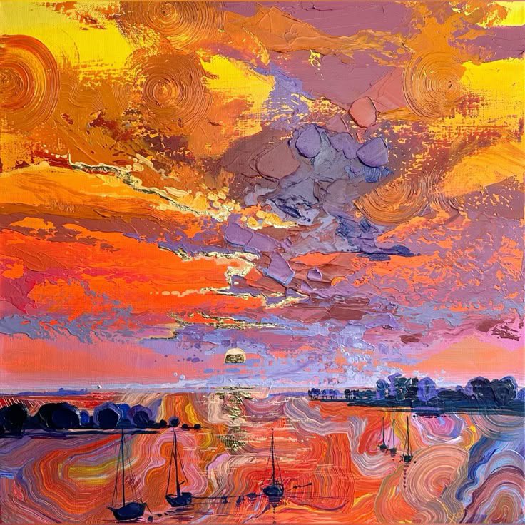 amtrusova's tweet image. Acrylic, gold leaf, canvas 50*50 cm “Experiment 10. Ripple” 2024